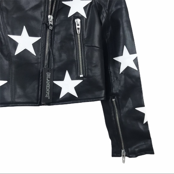 Blank NYC Star Detail Leather Biker Jacket - Picture 6 of 10